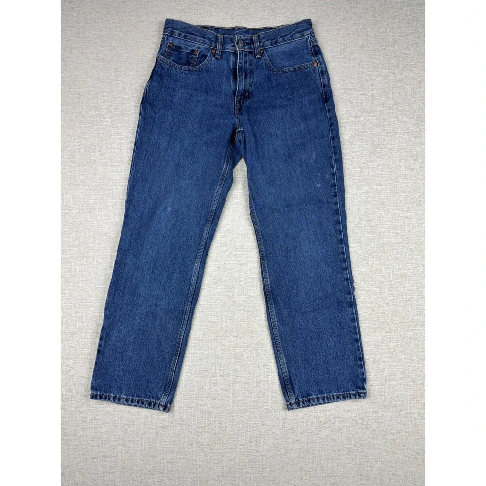 Levis 550 Relaxed Fit  Mens 31x30 Jeans Medium Dark Blue Washed Grungy Denim